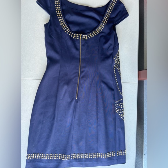 Lilly Pulitzer Midnight Blue Dress with Gold Accents - Picture 3 of 4